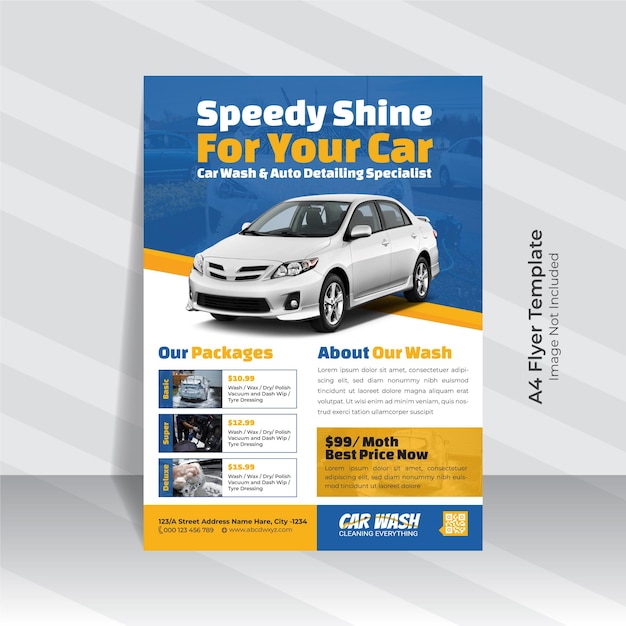 Vector car wash flyer template