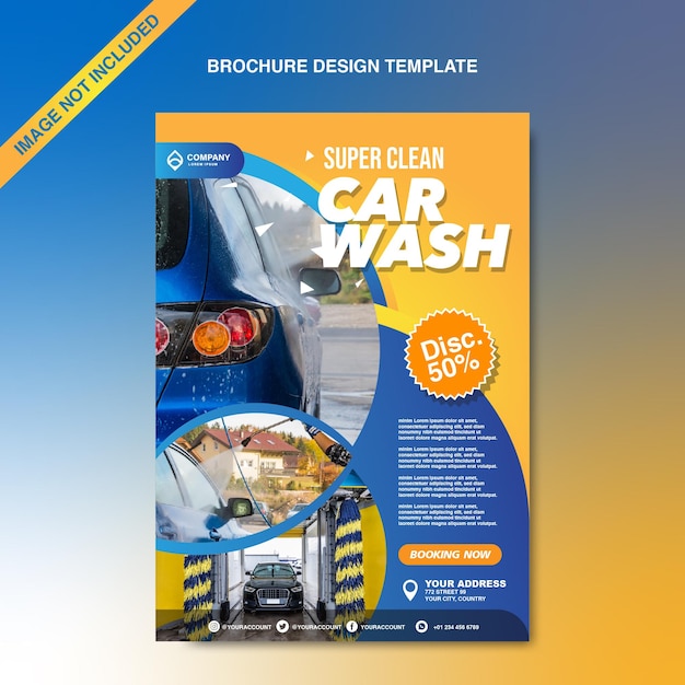 Vector car wash flyer vector design template