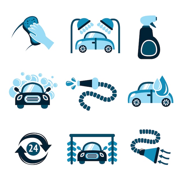 Car wash icons