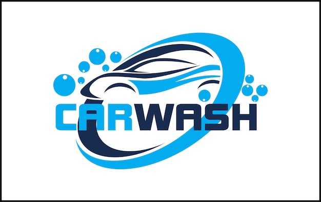Vector car wash logo business flat design isolated