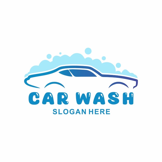 car wash logo cleaning car washing and service vector logo design