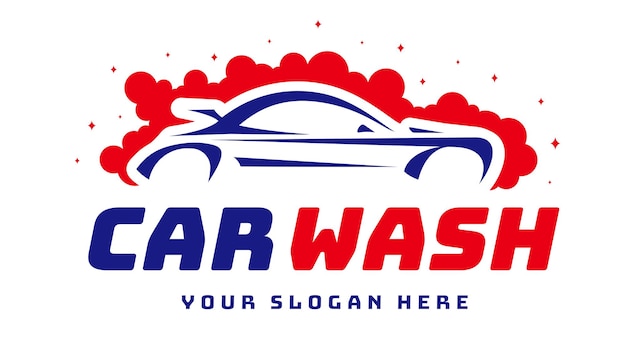 Car wash logo color flat style isolated