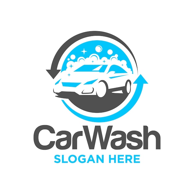 Car wash logo design vector template