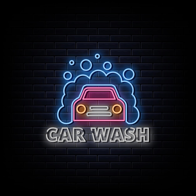 Car wash logo neonreclames