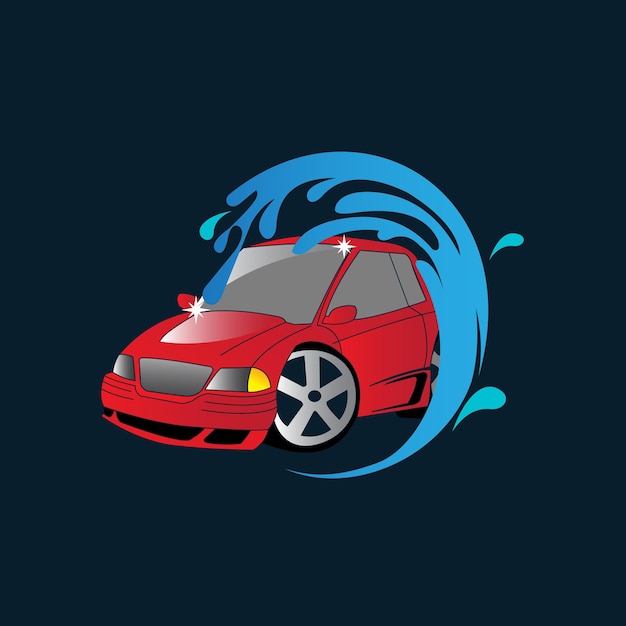 Car wash logo ontwerp vlakke afbeelding