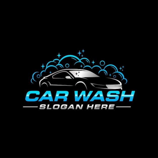 Car wash logo vector inspiration black background
