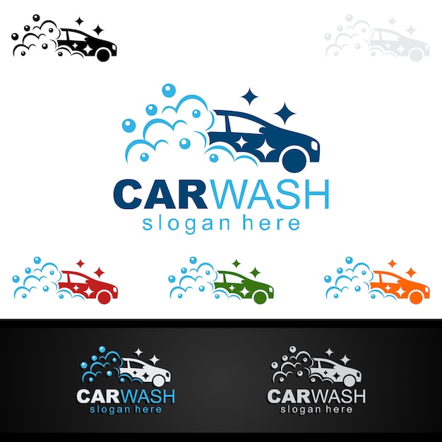 Vector car wash logo