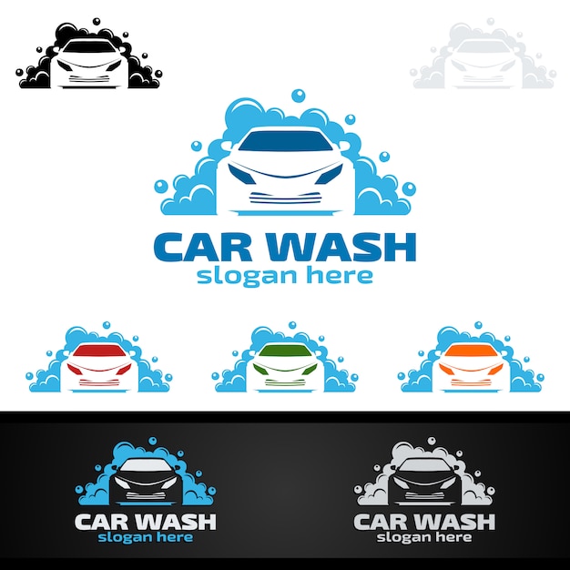 Vector car wash logo