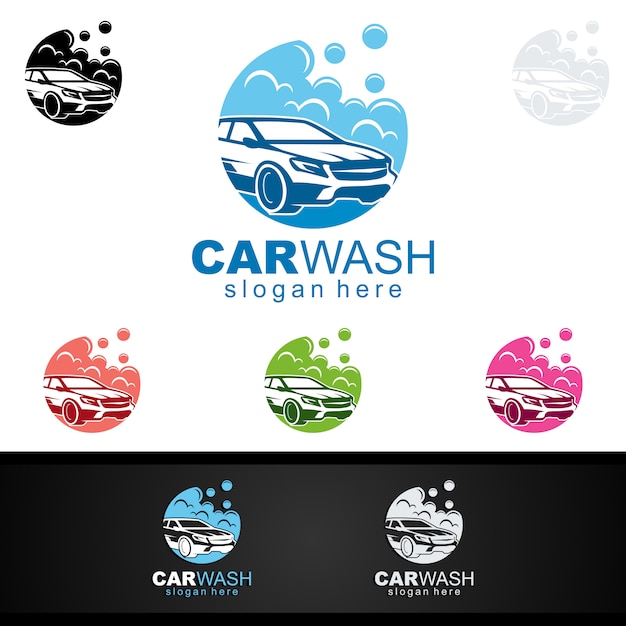 Vector car wash logo