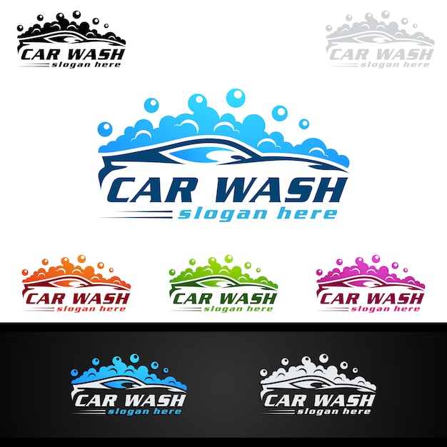 Vector car wash logo