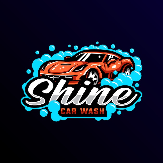 Vector car wash mascot logo esport gaming
