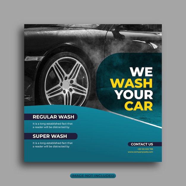 Car wash promotional banner template