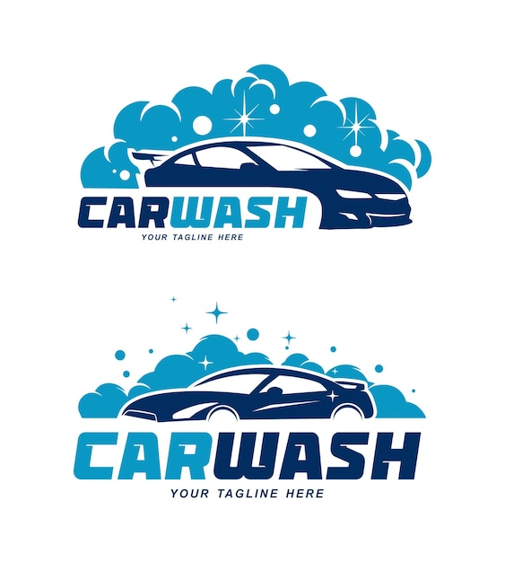 car wash service vector logo design