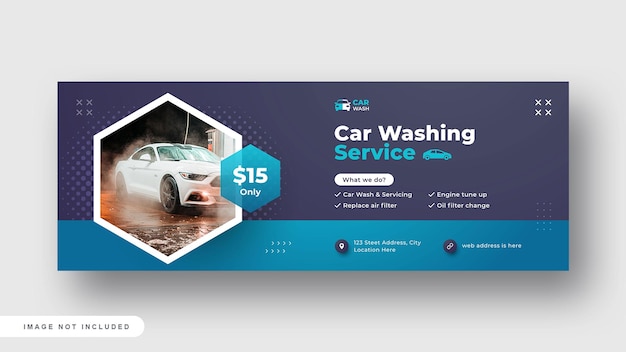 Car wash social media cover web banner