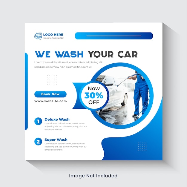 Car wash social media post-instagram post banne template