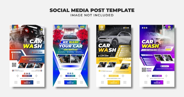 Car Wash social media Story post Flyer en banner sjabloon voor uw zakelijke promotie