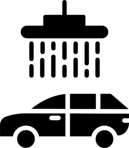 Car Wash solid and glyph vector illustration