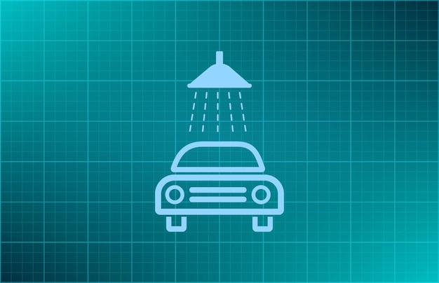 Car wash symbol Vector illustration on blue background Eps 10