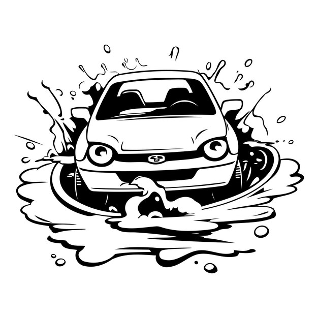 Car wash Vector illustration Isolated on a white background