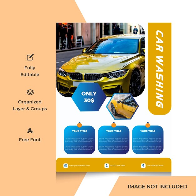 Car washing agency center business promotional flyer design