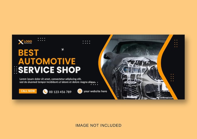 Vector car washing service social media cover and car washing service web banner design