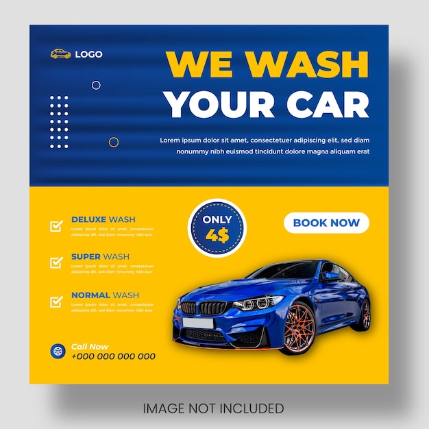 Car Washing Service Social Media Post banner design