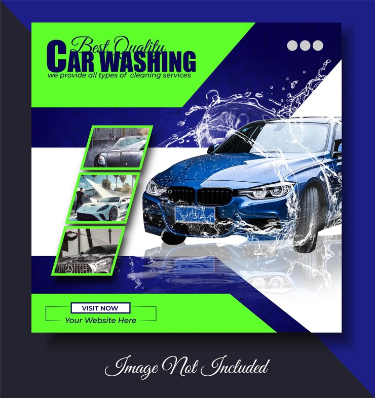 वेक्टर car washing services post design