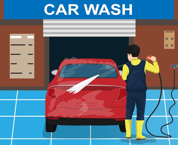 Vector car washing