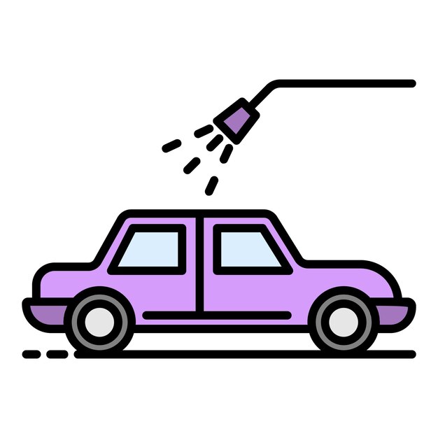 Икона водяного душа автомобиля контур векторной иконы водяного душ автомобиля цвет плоский изолированный