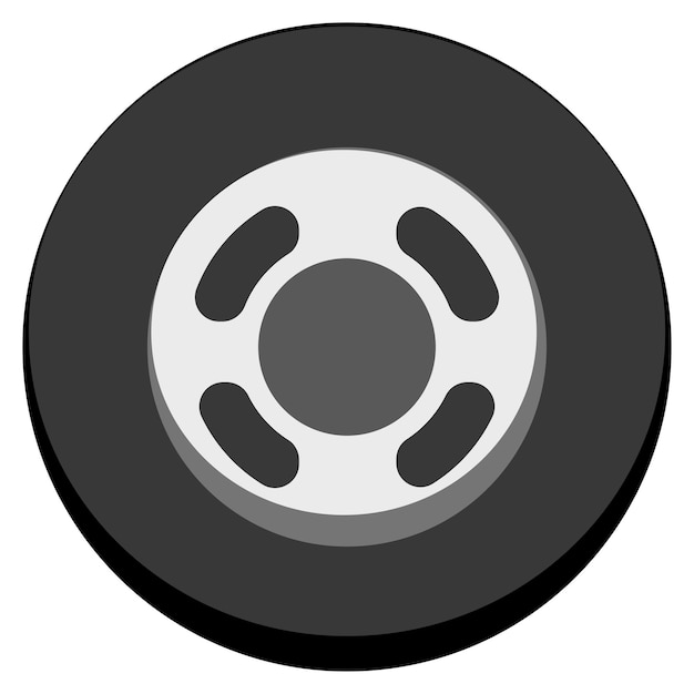 Car wheel in cartoon style isolated on white background Clipart