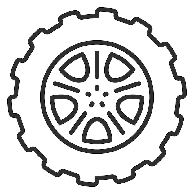 Car wheel icon Auto tire linear symbol