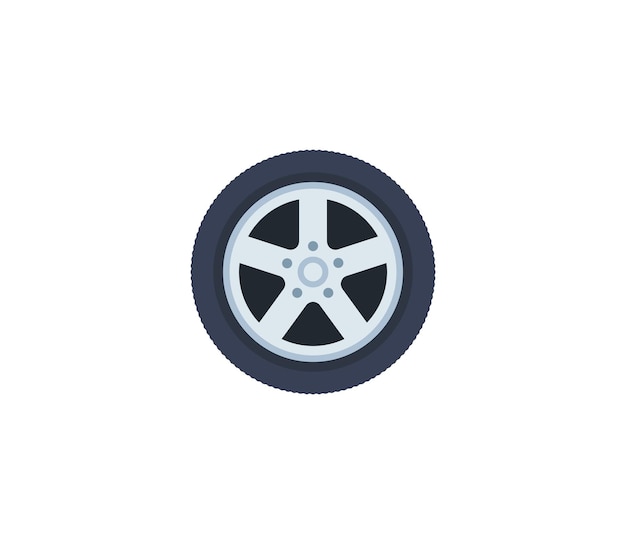 자동차 바퀴 벡터 고립 된 아이콘입니다. 이모티콘 그림입니다. 자동차 바퀴 벡터 이모티콘
