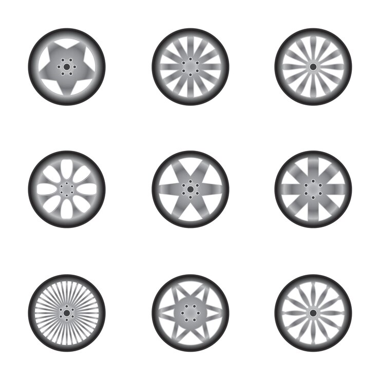 Vector car wheels isolated on white