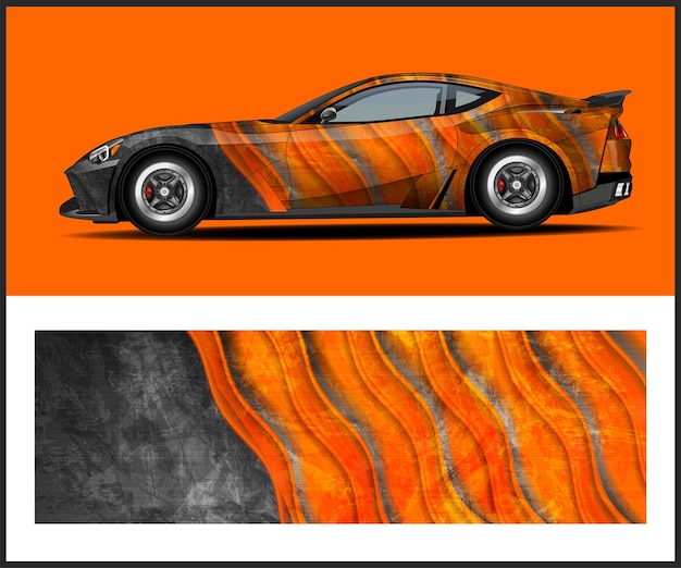 A car with a black and orange paint job that says " zx ".