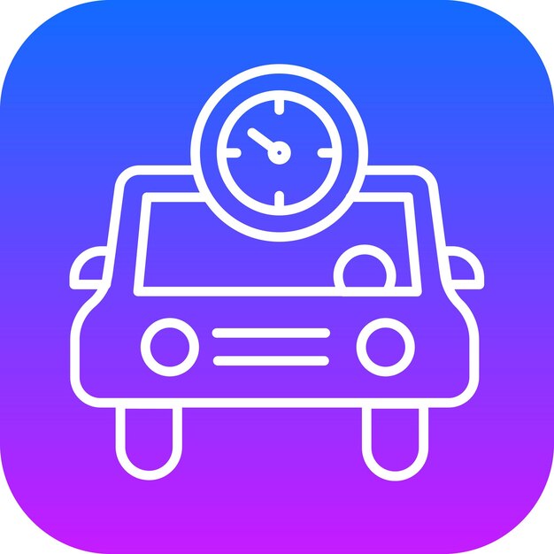 Vector a car with a clock on it and a blue and purple background