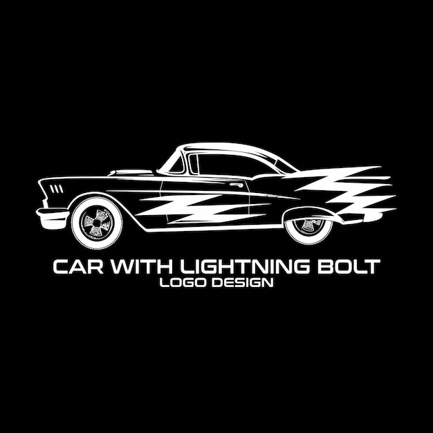 Premium Vector Car With Lightning Bolt Vector Logo Design