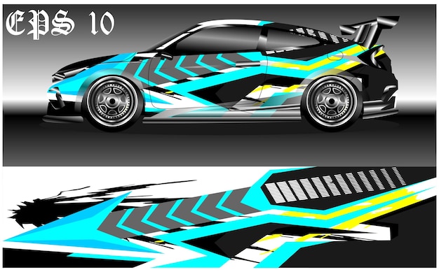 ビニールラップとステッカーの車のラップの抽象的なレーシンググラフィックの背景
