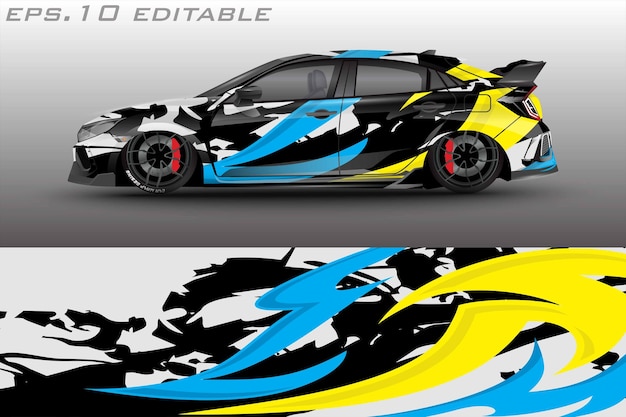 Car wrap abstract racing graphic background for vinyl wrap and stickers