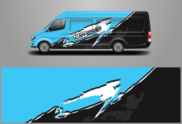 Car wrap company design vector grafische achtergrondontwerpen voor voertuigbestelwagens en vracht