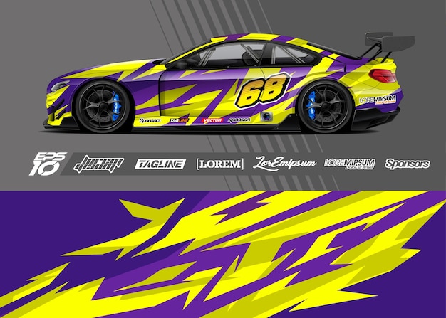 Vector car wrap decal . abstract stripe racing