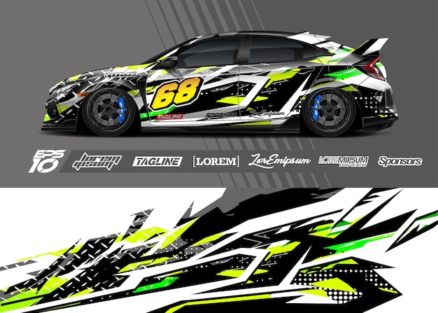 Car wrap decal . Abstract stripe racing