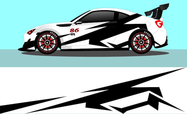 カーラップデカールデザインコンセプトラップ車両レースカーカーゴバンの抽象的なグランジ背景