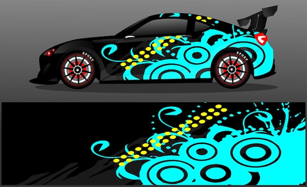 Car wrap decal design concept Abstract grunge background for wrap vehicles race cars cargo vans