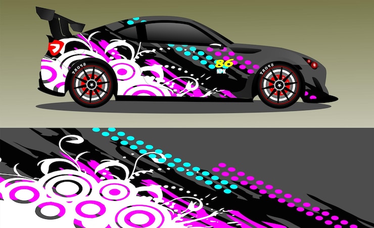 वेक्टर car wrap decal design concept abstract grunge background for wrap vehicles race cars cargo vans