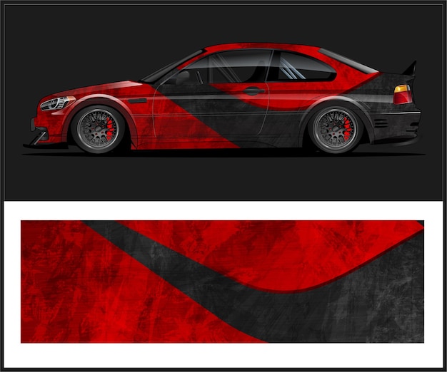 Car wrap decal design concept Abstract stripe racing background