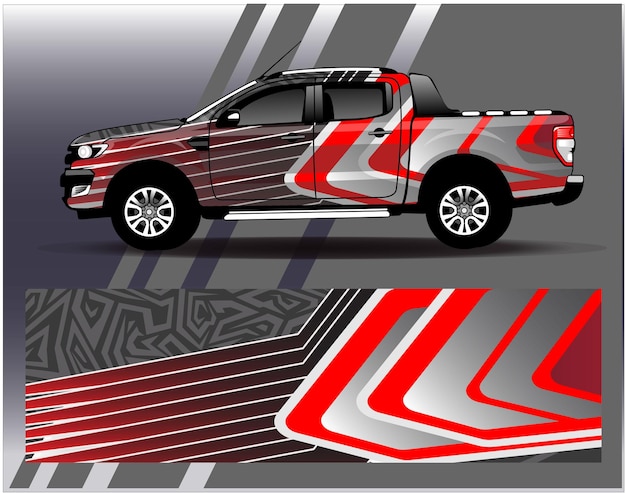 Car wrap decal design vector custom livery race rally car vehicle sticker and tinting