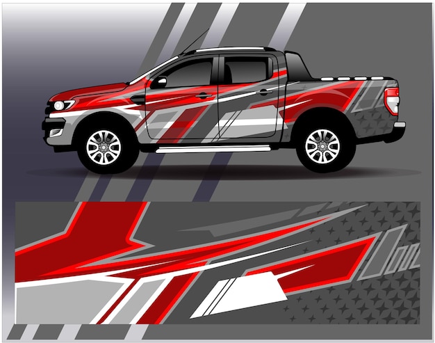 Car wrap decal design vector custom livery race rally car vehicle sticker and tinting