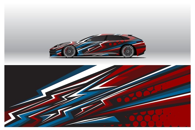 カーラップデカールデザインレースのカラーリングや毎日の車のビニールのための抽象的なレースとスポーツの背景