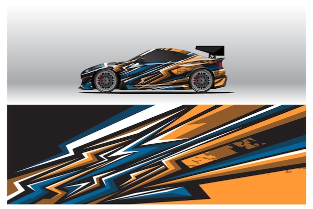 Car wrap decal designs Abstract racing and sport background for racing livery or daily car vinyl