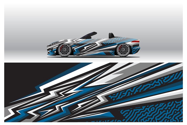 Car wrap decal designs Abstract racing and sport background for racing livery or daily car vinyl